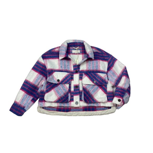 *NWT Blank NYC Jacket Shacket In Prime Time Color Way Plaid Womens Size L $148 - Picture 12 of 12
